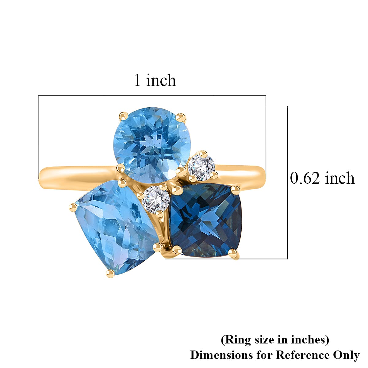 Multi Gemstone Ring in Vermeil Yellow Gold Over Sterling Silver (Size 9.0) 5.20 ctw image number 4