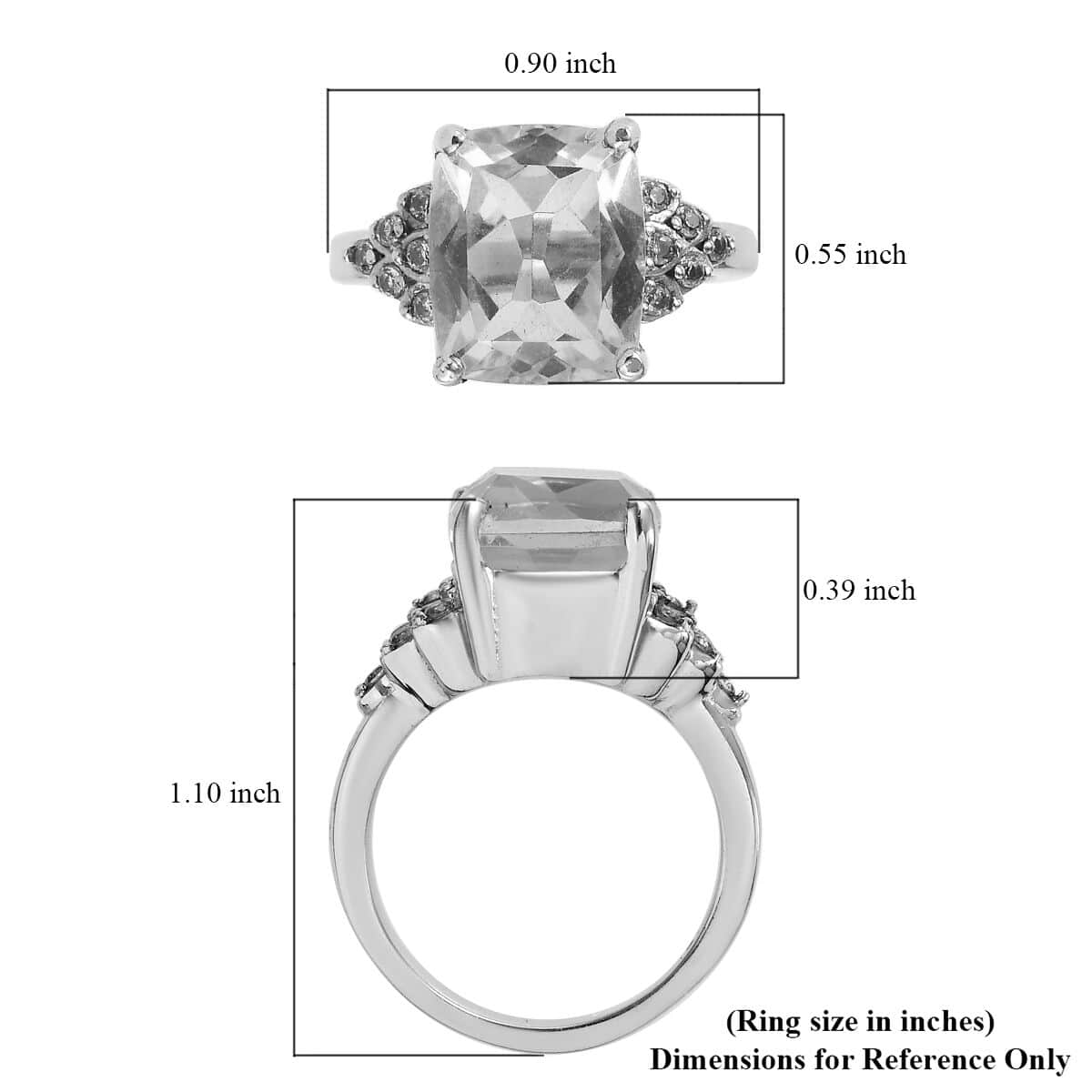 Morganite Quartz (Triplet) and Simulated Champagne Diamond Ring in Stainless Steel (Size 8.0) 6.90 ctw image number 4