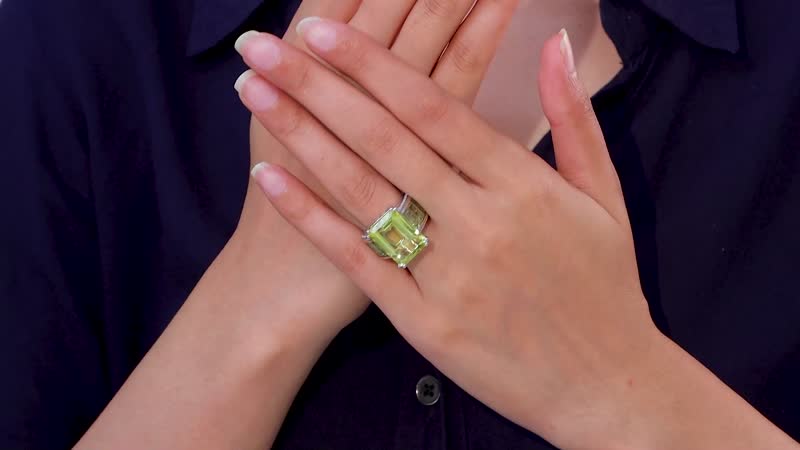 Karis Lemon Quartz Ring in Platinum Bond (Size 10.0) 22.60 ctw