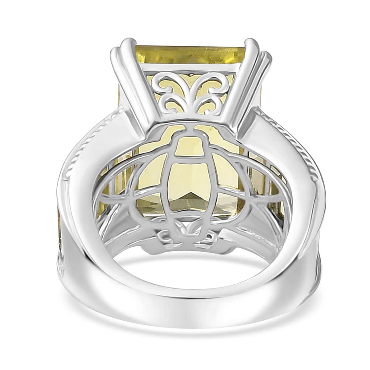 Karis Lemon Quartz Ring in Platinum Bond (Size 10.0) 22.60 ctw image number 4