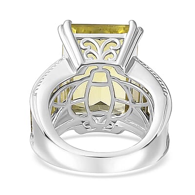 Karis Lemon Quartz Ring in Platinum Bond (Size 10.0) 22.60 ctw