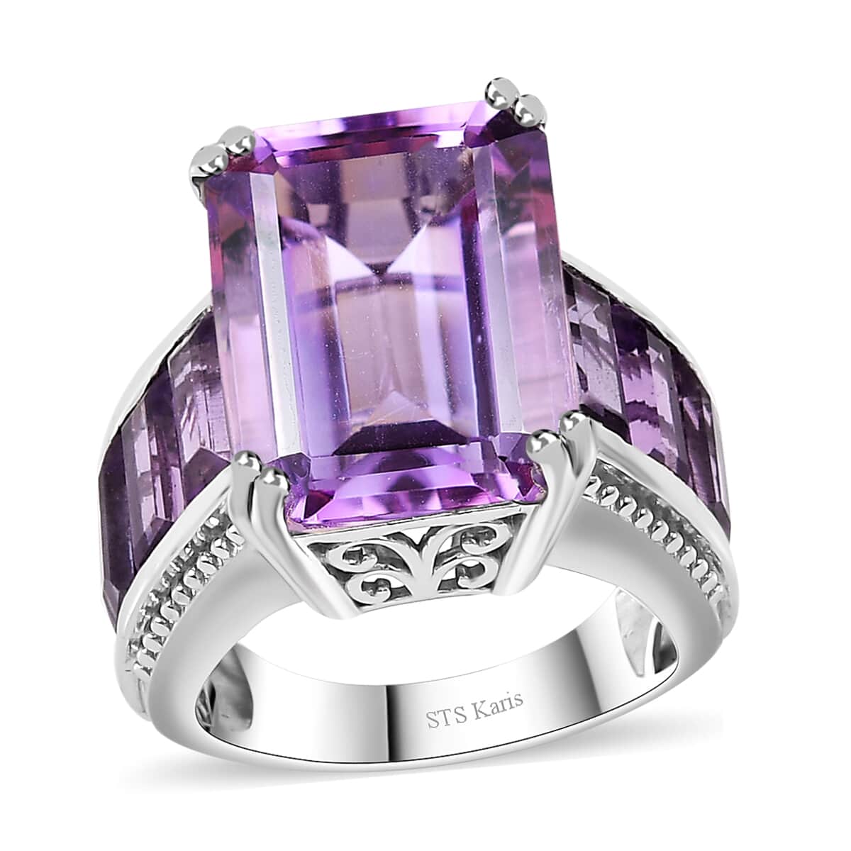 Karis Rose De France Amethyst Ring in Platinum Bond (Size 10.0) 21.15 ctw image number 0