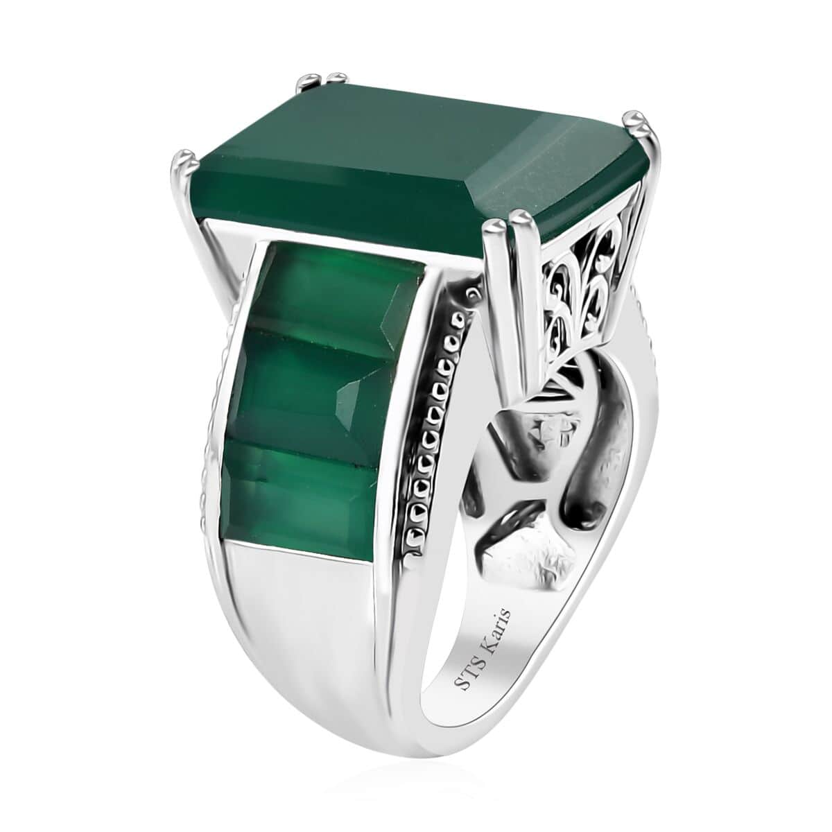 Karis Verde Onyx 18.90 ctw Ring in Platinum Bond (Size 11.0) image number 3