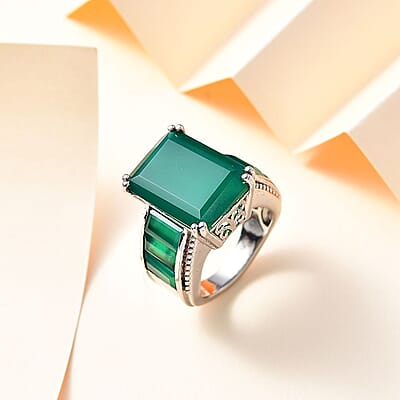 Karis Verde Onyx 18.90 ctw Ring in Platinum Bond (Size 7.0)