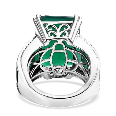Karis Verde Onyx 18.90 ctw Ring in Platinum Bond (Size 7.0)