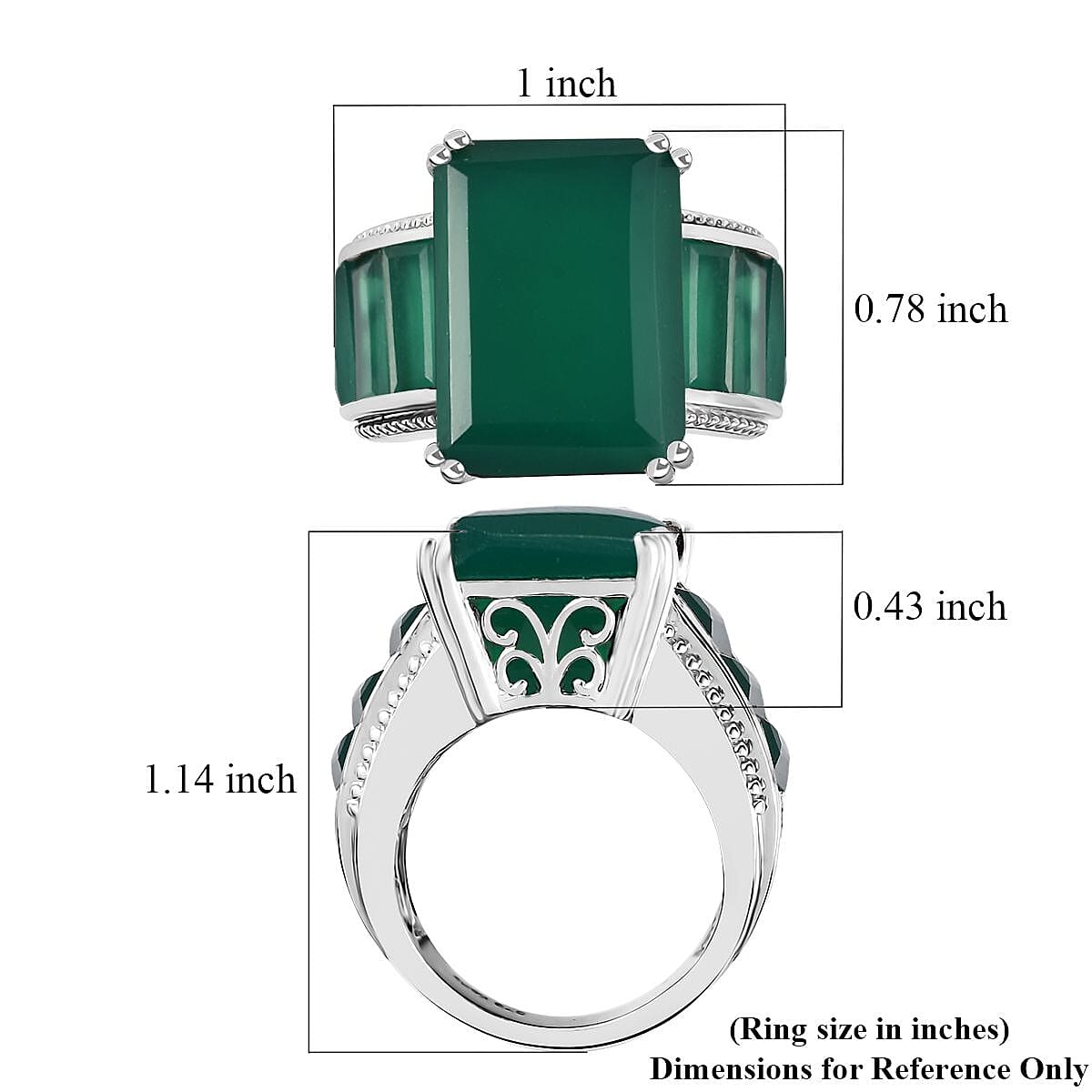 Karis Verde Onyx 18.90 ctw Ring in Platinum Bond (Size 7.0) image number 5