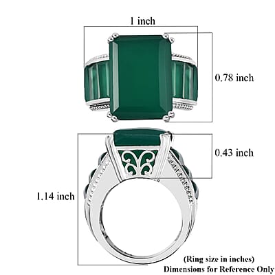 Karis Verde Onyx 18.90 ctw Ring in Platinum Bond (Size 7.0)