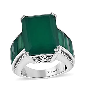 Karis Verde Onyx 18.90 ctw Ring in Platinum Bond (Size 9.0)