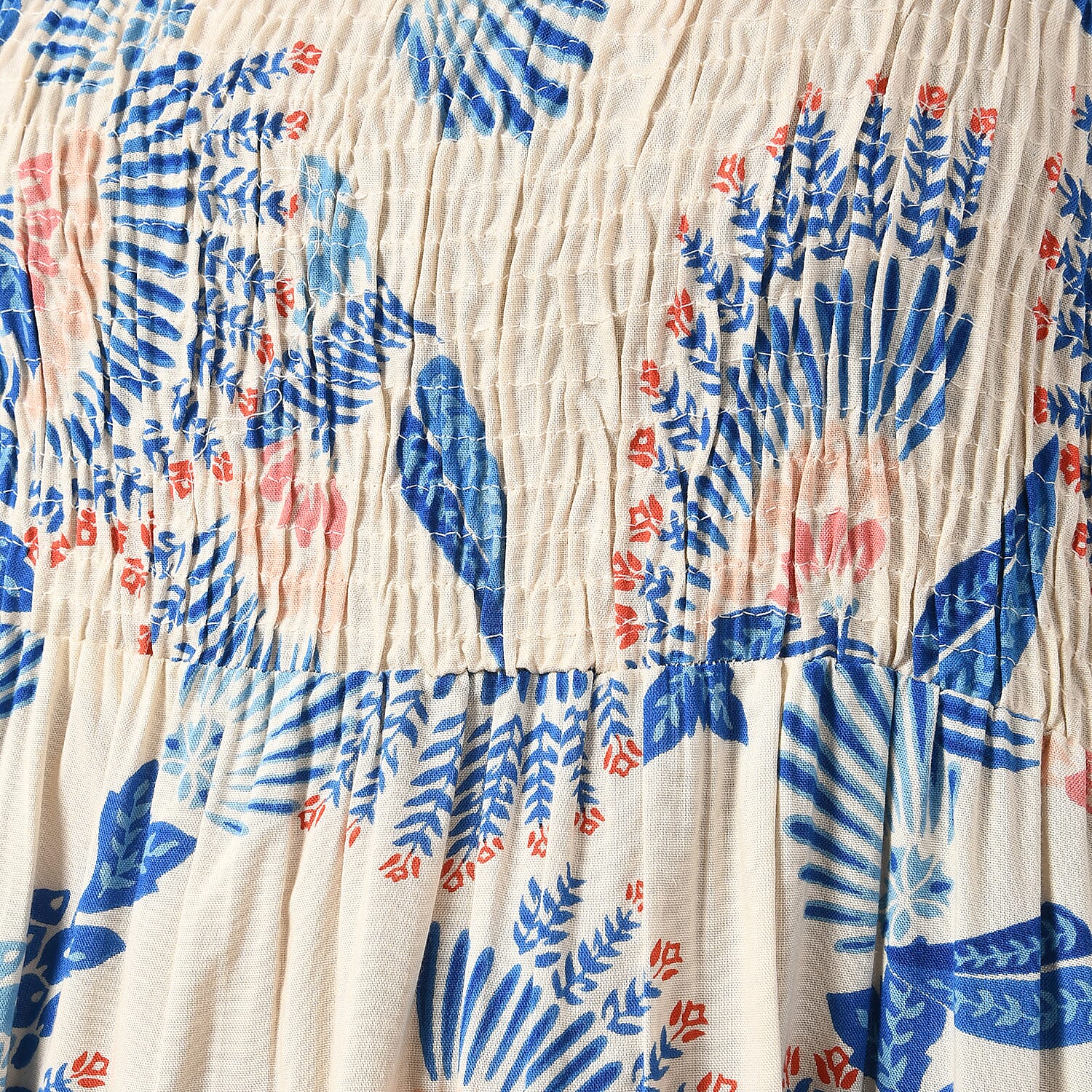 Buy Tamsy Blue Bird Printed Smocking Dress - One Size Fits