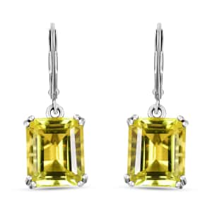 Karis Lemon Quartz Lever Back Earrings in Platinum Bond 12.10 ctw