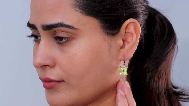 Karis Lemon Quartz Lever Back Earrings in Platinum Bond 12.10 ctw