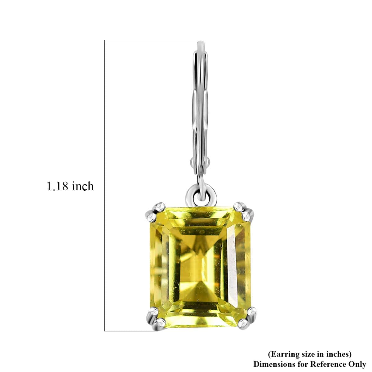 Karis Lemon Quartz Lever Back Earrings in Platinum Bond 12.10 ctw image number 5