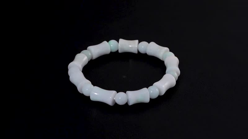 Natural Jade Bamboo Carved Stretch Bracelet 150.00 ctw
