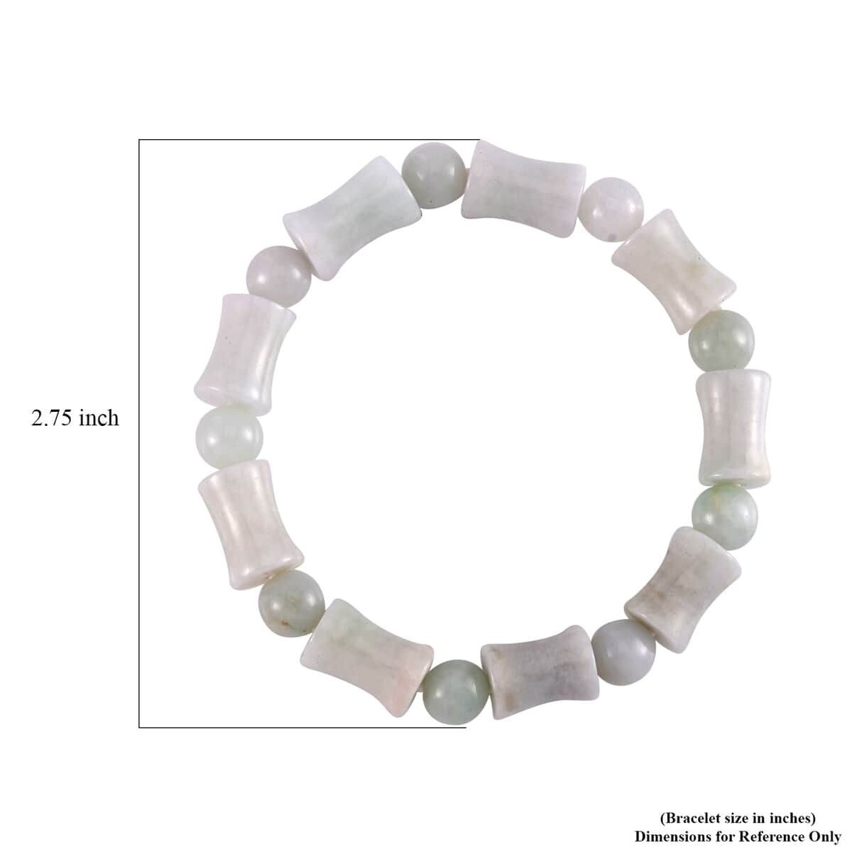 Natural Jade Bamboo Carved Stretch Bracelet 150.00 ctw image number 3