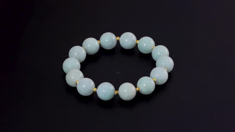 Natural Jade 210.00 ctw Stretch Bracelet in 14K Yellow Gold Over Sterling Silver