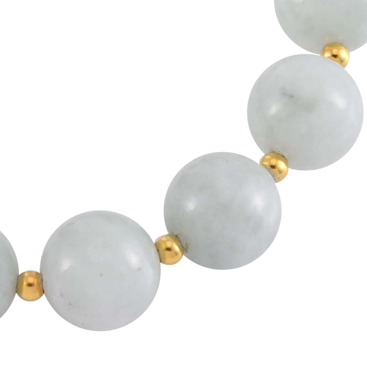 Natural Jade 210.00 ctw Stretch Bracelet in 14K Yellow Gold Over Sterling Silver image number 2