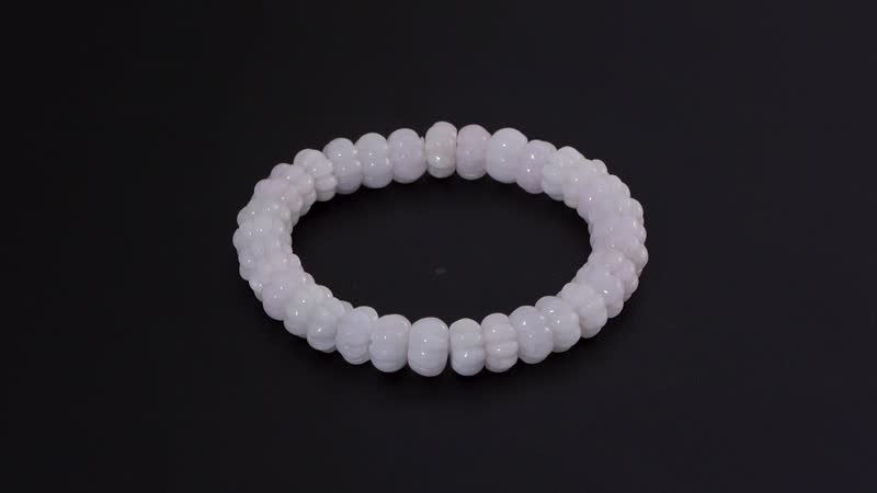 Natural Jade Carved Pumpkin Shape Stretch Bracelet 210.00 ctw