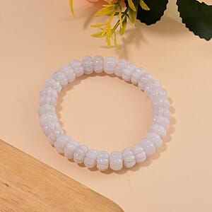 Natural Jade Carved Pumpkin Shape Stretch Bracelet 210.00 ctw