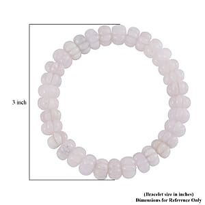 Natural Jade Carved Pumpkin Shape Stretch Bracelet 210.00 ctw