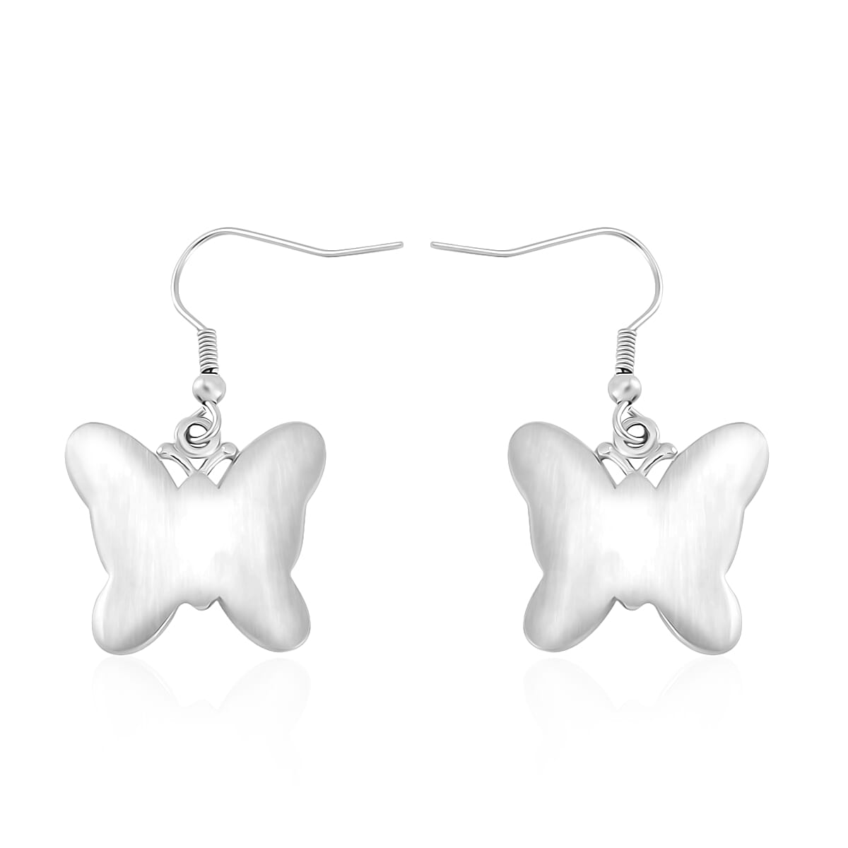 Multi Color Murano Style Butterfly Earrings in Stainless Steel image number 4