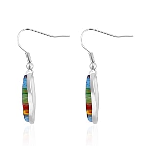 Multi Color Murano Style Butterfly Earrings in Stainless Steel