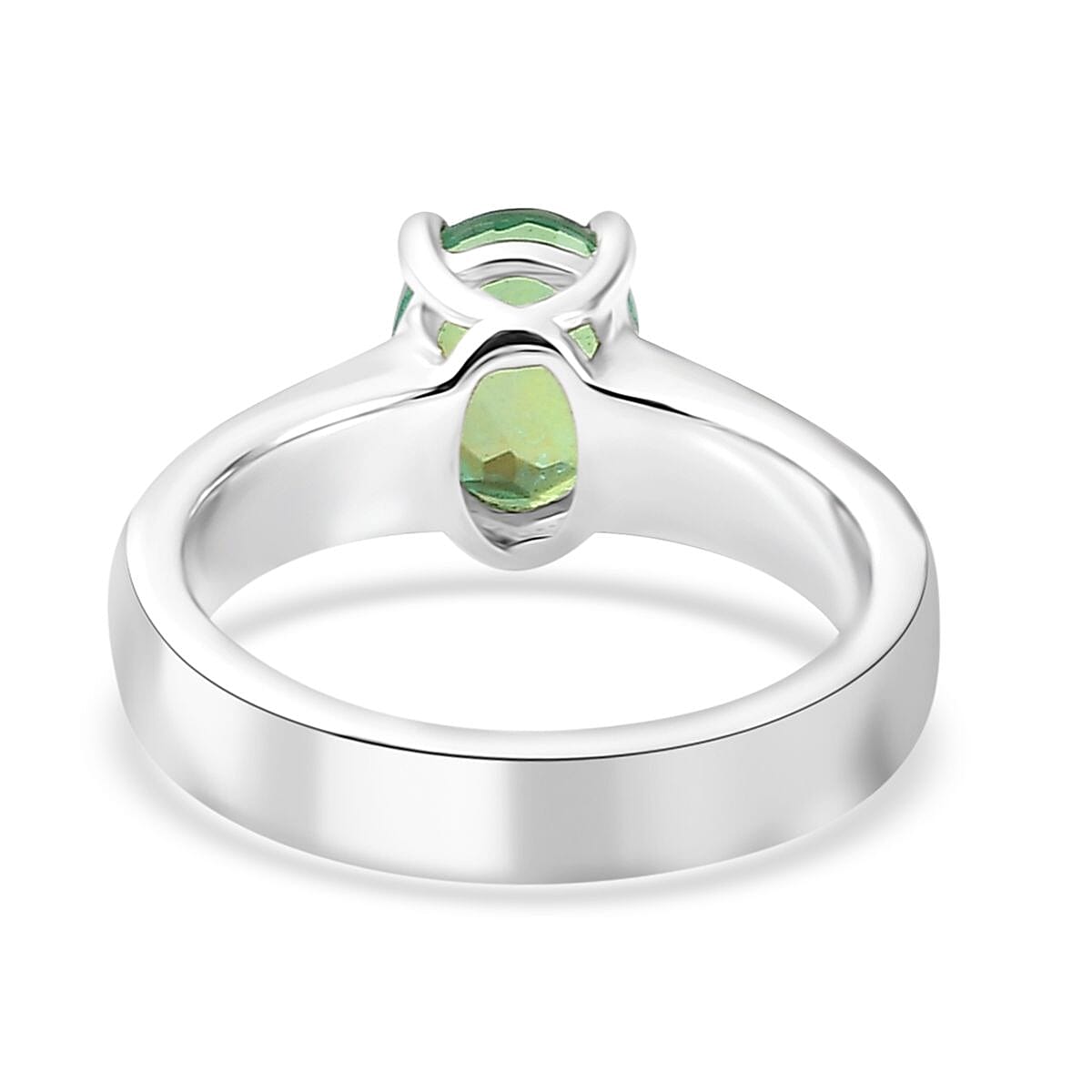 D'Joy Peacock Quartz (Triplet) Solitaire Ring in Platinum Over Sterling Silver (Size 11.0) 1.50 ctw image number 4