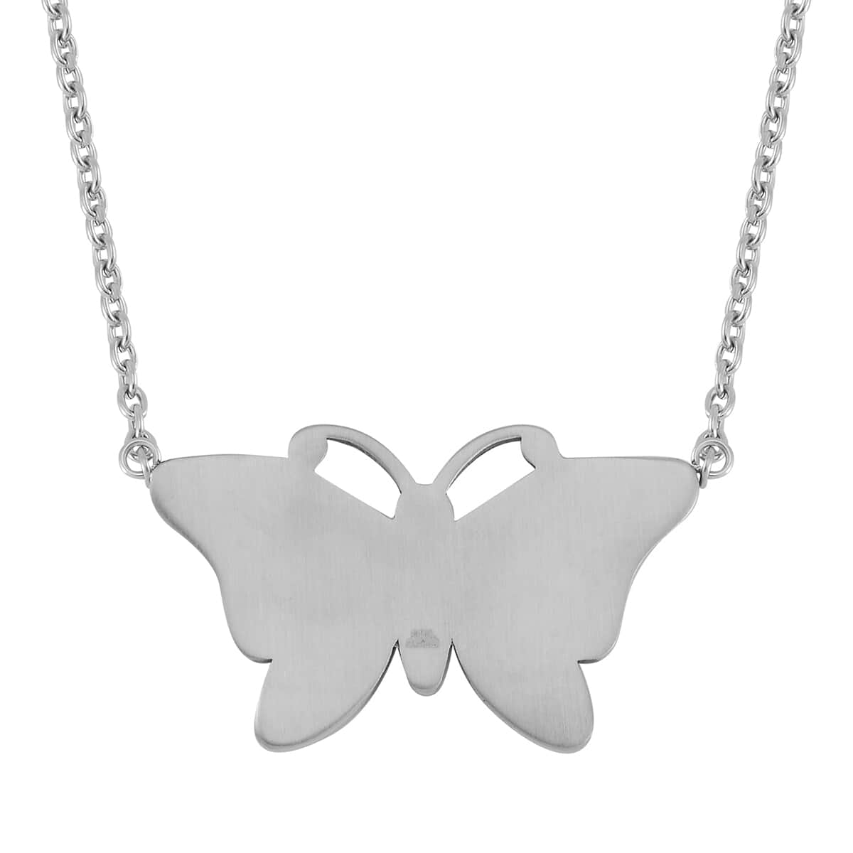 Multi Color Murano Style Butterfly Necklace 24 Inches in Stainless Steel image number 4