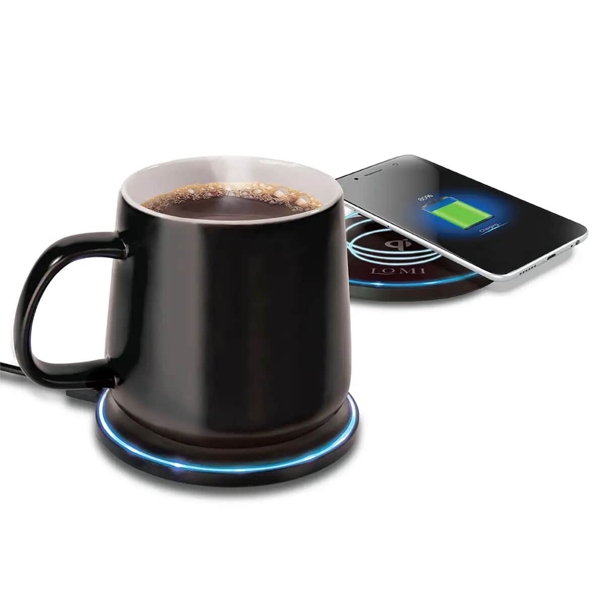 Lomi Heated Mug with Wireless Charger -Black image number 0
