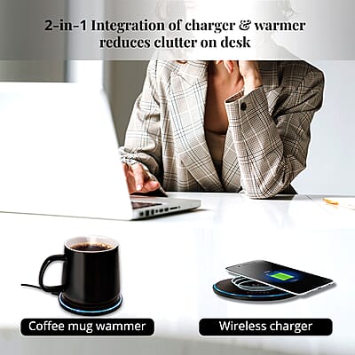 Lomi Heated Mug with Wireless Charger -Black
