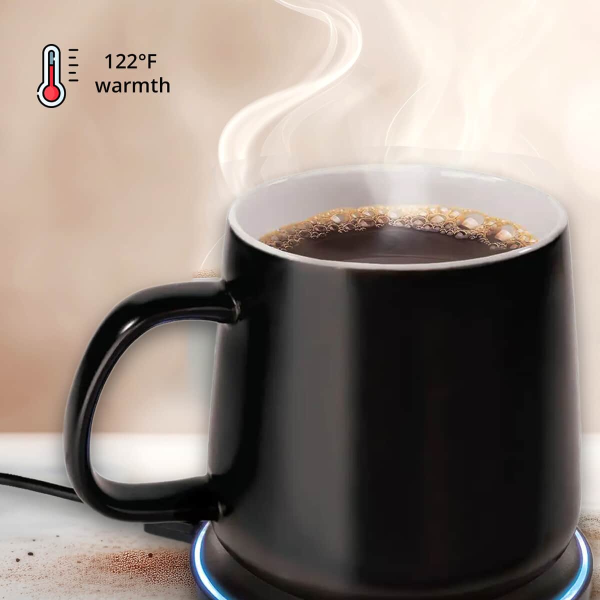 Lomi Heated Mug with Wireless Charger -Black image number 4