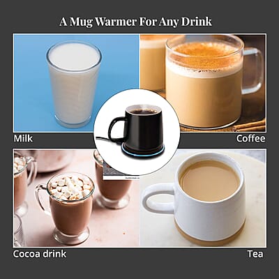 Lomi Heated Mug with Wireless Charger -Black