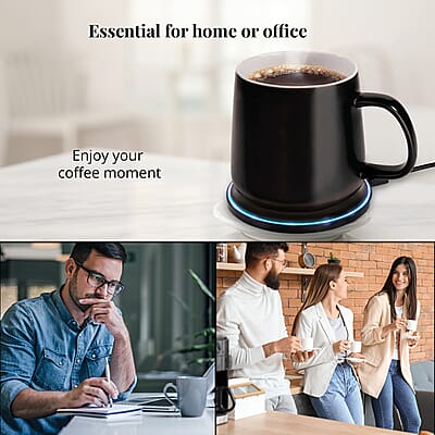 Lomi Heated Mug with Wireless Charger -Black