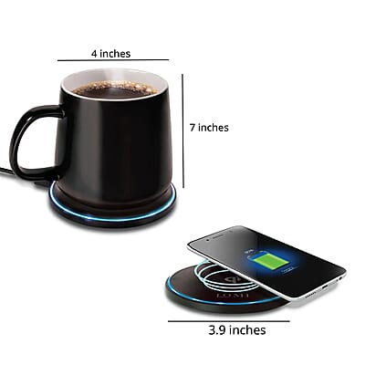 Lomi Heated Mug with Wireless Charger -Black
