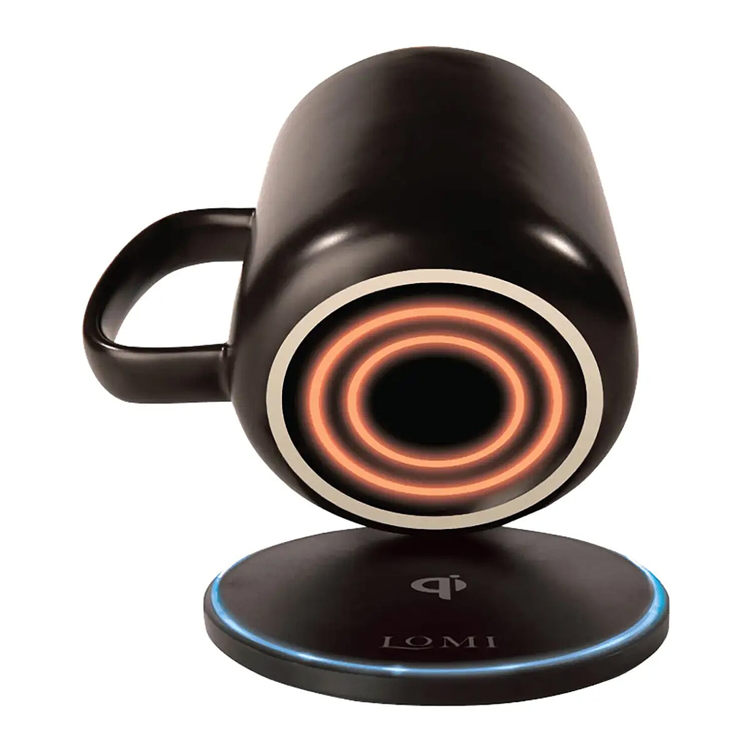 Lomi Heated Mug with Wireless Charger -Black