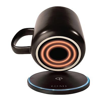 Lomi Heated Mug with Wireless Charger -Black