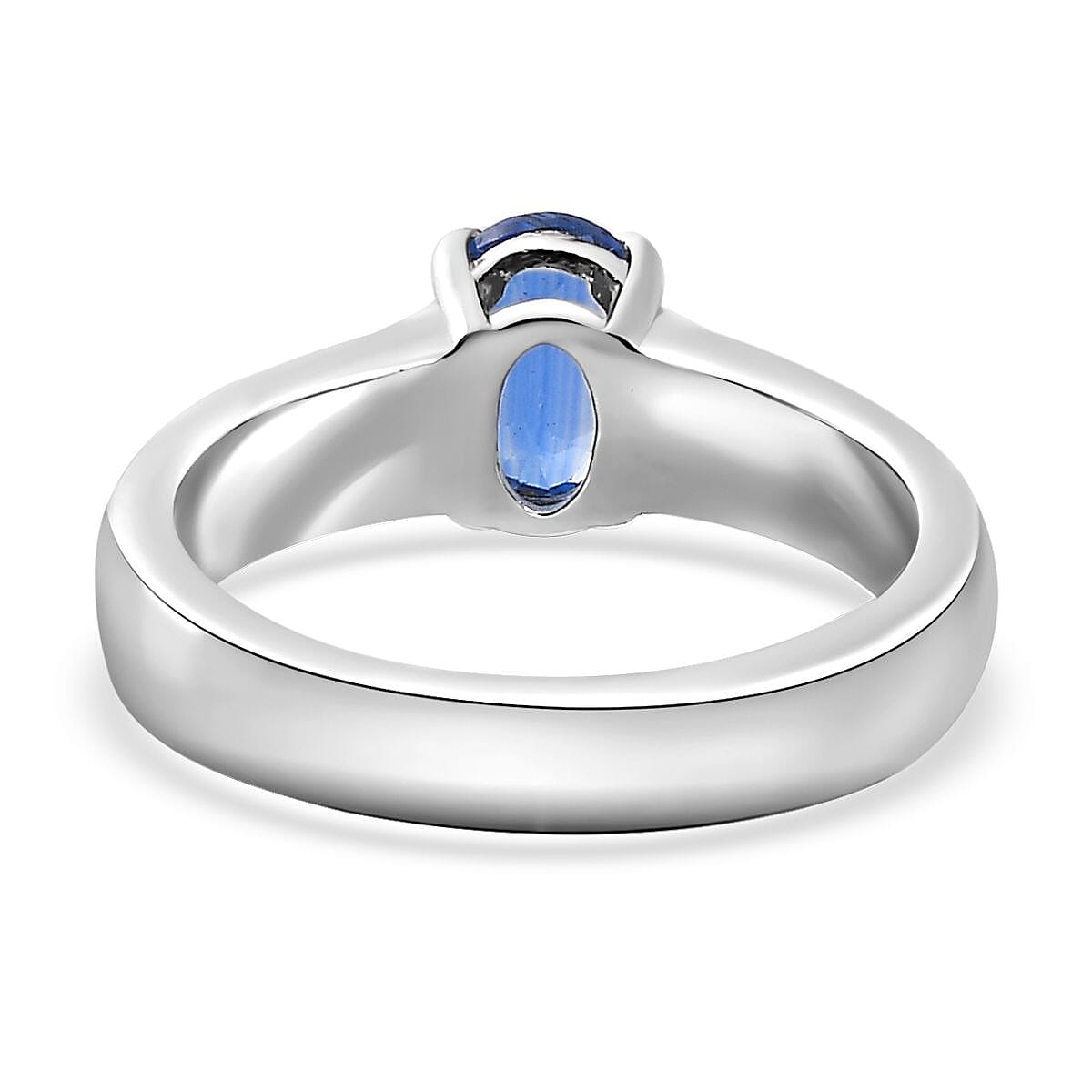 Kashmir Kyanite Solitaire Ring in Platinum Over Sterling Silver (Size 10.0) 1.00 ctw