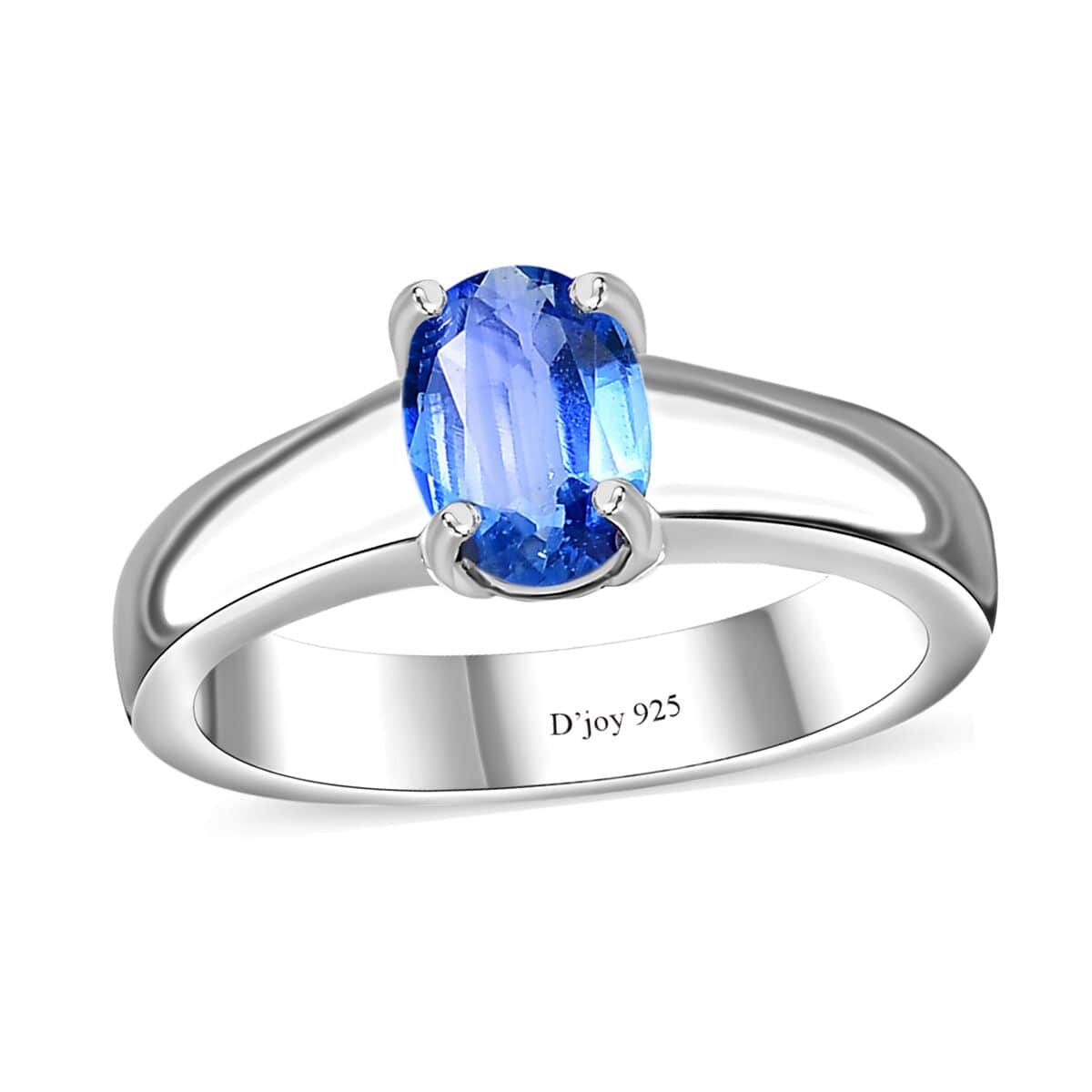 Kashmir Kyanite Solitaire Ring in Platinum Over Sterling Silver (Size 6.0) 1.00 ctw image number 0