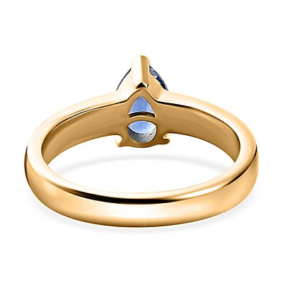 Kashmir Kyanite Solitaire Ring in Vermeil Yellow Gold Over Sterling Silver (Size 10.0) 0.85 ctw