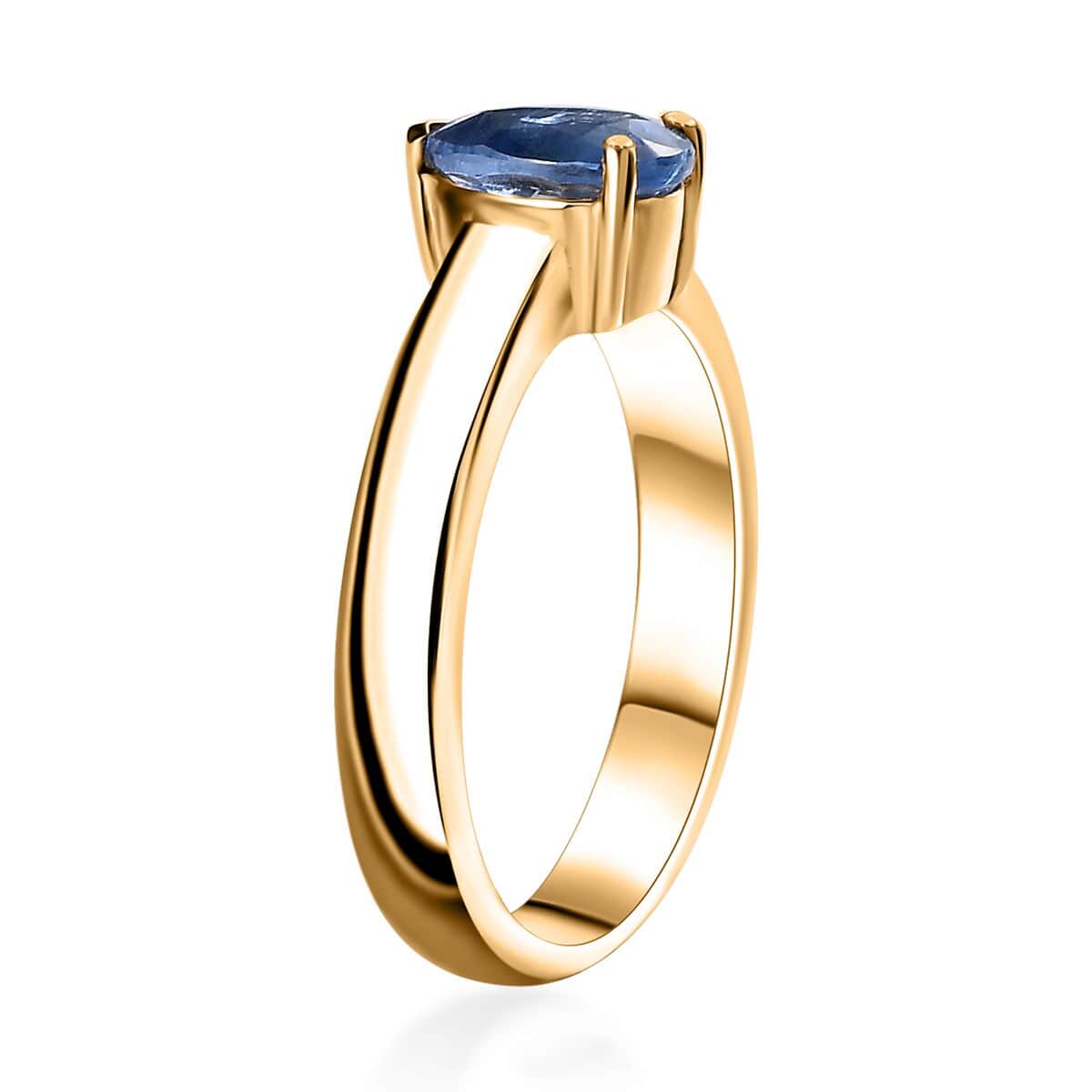 Kashmir Kyanite Solitaire Ring in Vermeil Yellow Gold Over Sterling Silver (Size 5.0) 0.85 ctw image number 3