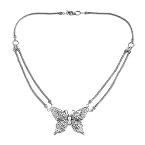 Bali Legacy Butterfly Necklace in Sterling Silver 39.07 Grams 20 Inches