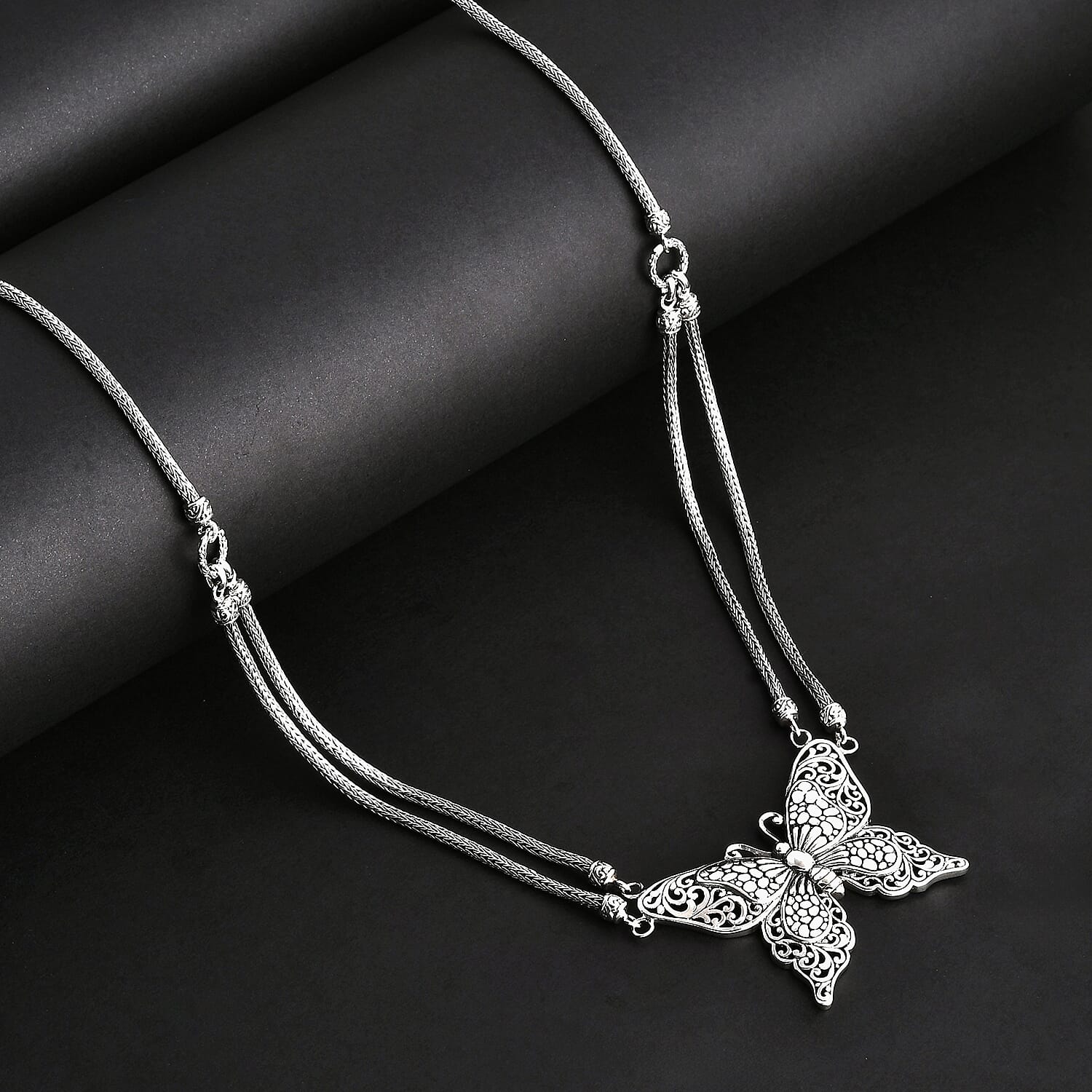 Bali Legacy Butterfly Necklace in Sterling Silver 39.07 Grams 20 Inches
