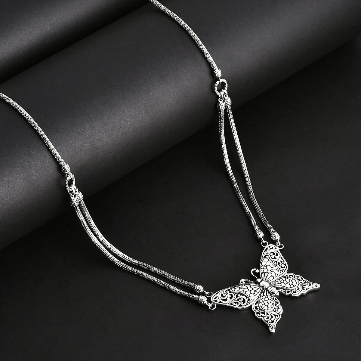Bali Legacy Butterfly Necklace in Sterling Silver 39.07 Grams 20 Inches image number 1