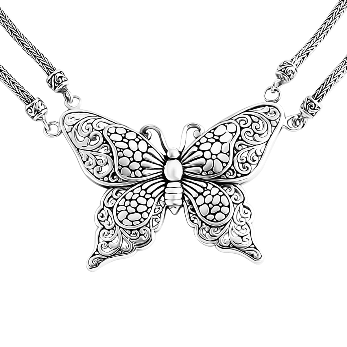 Bali Legacy Butterfly Necklace in Sterling Silver 39.07 Grams 20 Inches image number 3