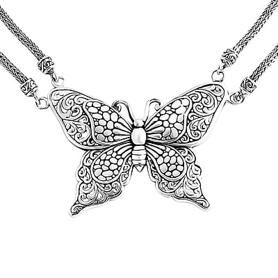 Bali Legacy Butterfly Necklace in Sterling Silver 39.07 Grams 20 Inches