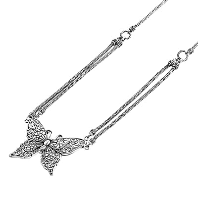 Bali Legacy Butterfly Necklace in Sterling Silver 39.07 Grams 20 Inches