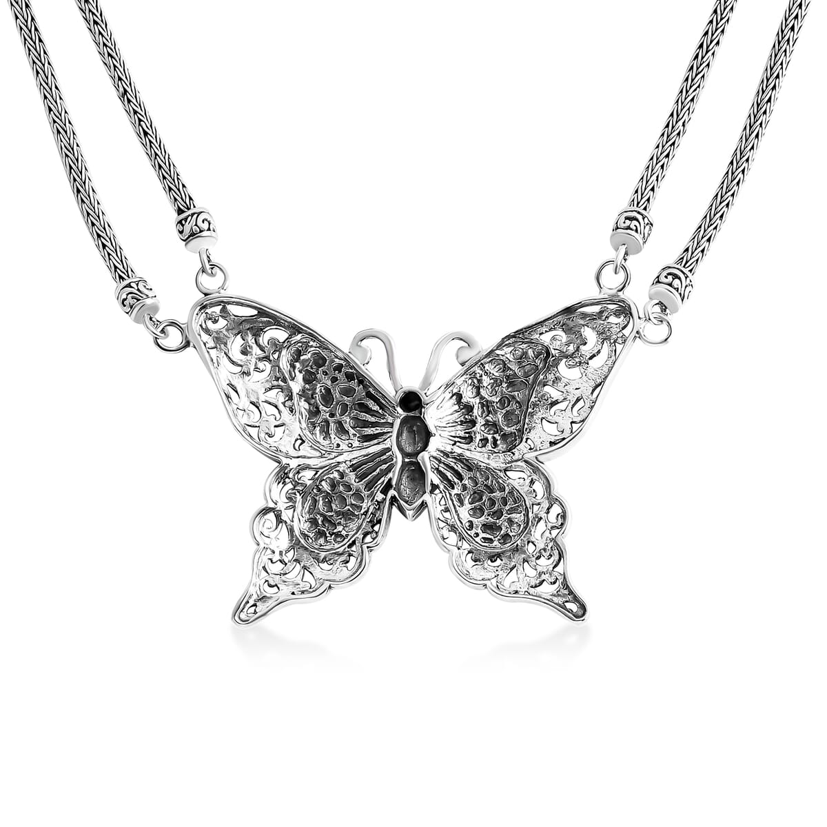 Bali Legacy Butterfly Necklace in Sterling Silver 39.07 Grams 20 Inches image number 7