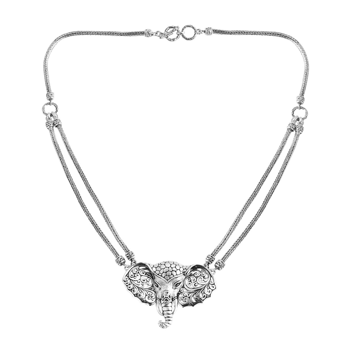 Bali Legacy Elephant Necklace in Sterling Silver 20 Inches 36.90 Grams image number 0