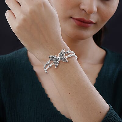 Bali Legacy Butterfly Bracelet in Sterling Silver (6.50-8.0In) 16.60 Grams