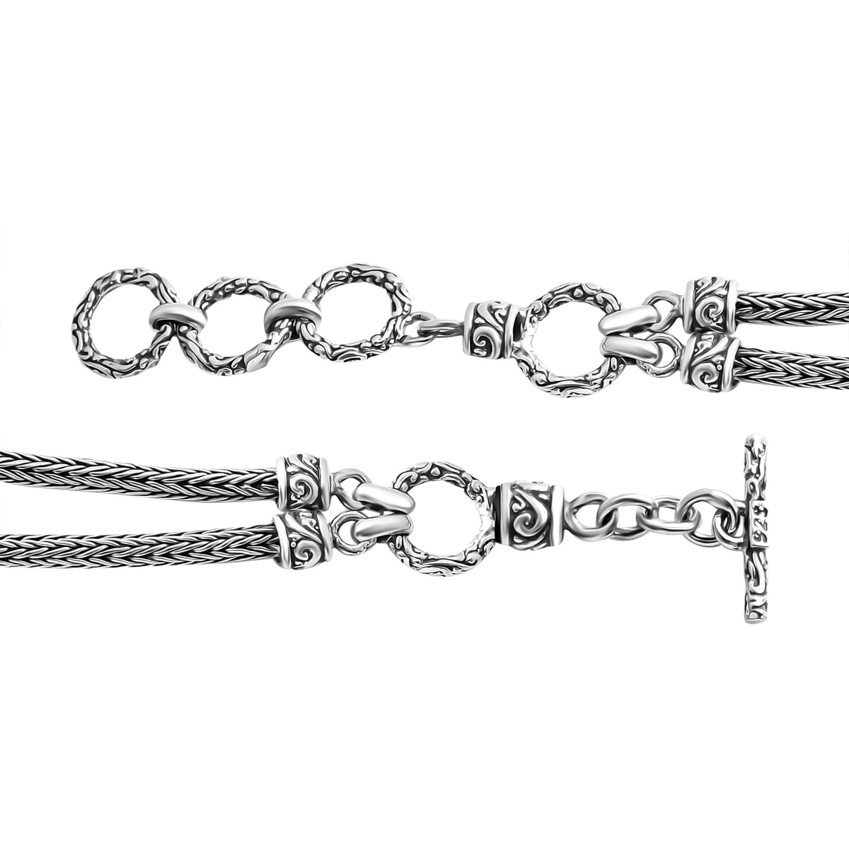 Bali Legacy Elephant Bracelet in Sterling Silver (6.50-8.0In) 16.80 Grams image number 4