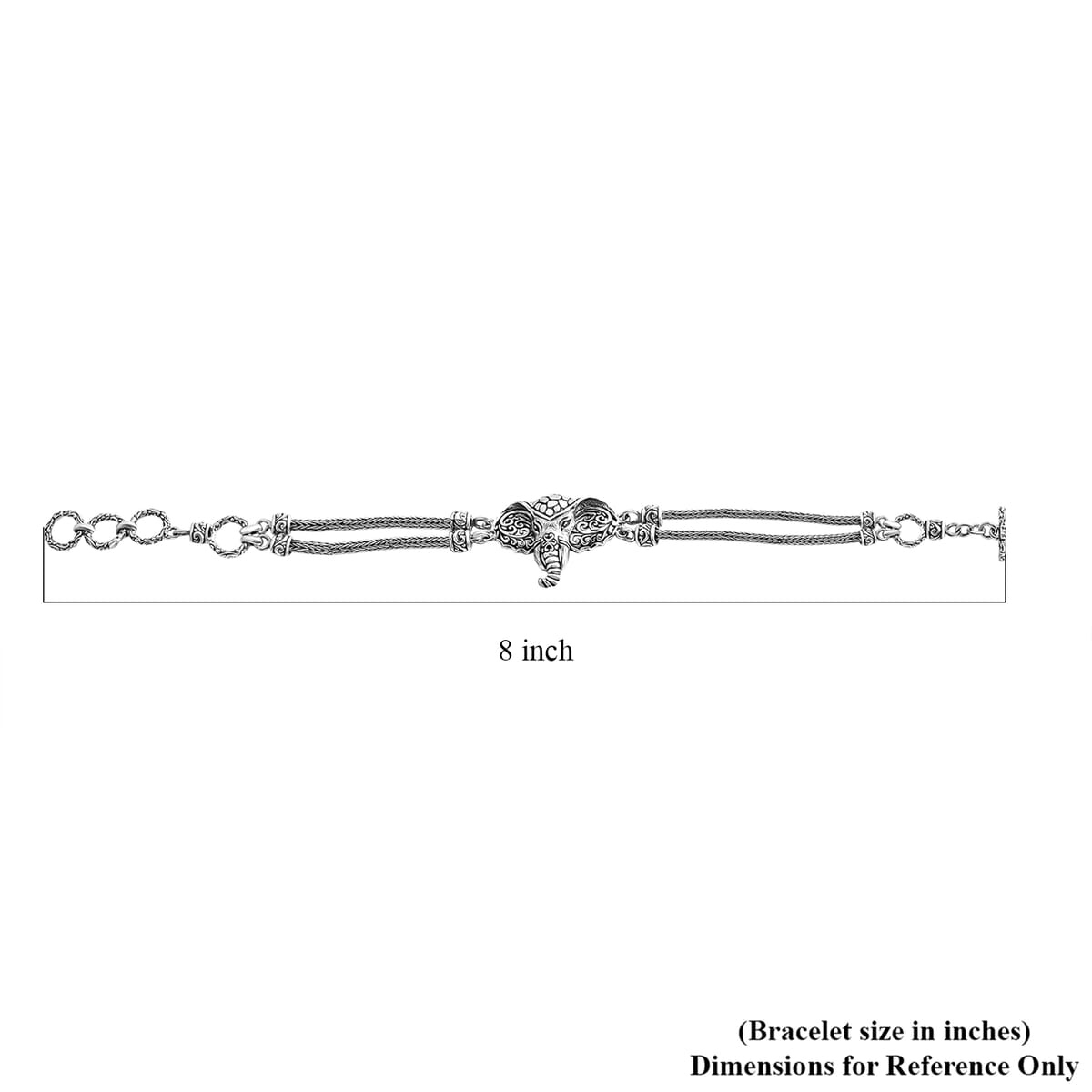 Bali Legacy Elephant Bracelet in Sterling Silver (6.50-8.0In) 16.80 Grams image number 5